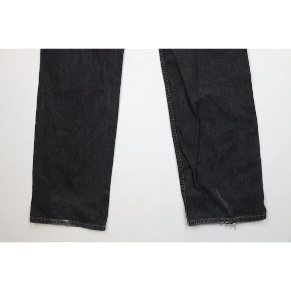 Vintage 90s Ralph Lauren Mens 34x34 Faded Baggy Wide Leg Carpenter Jeans Black